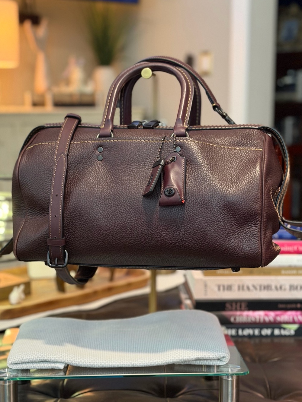 RESERVED - COACH 1941 Rogue 36 Satchel in Oxblood & Pewter w/Suede Interior HTF - Picture 7 of 17
